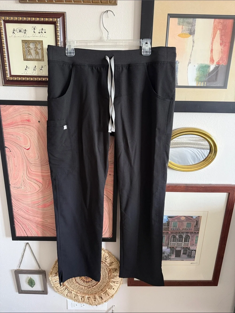 Figs Kade Straight Leg Scrub Pant Black Large